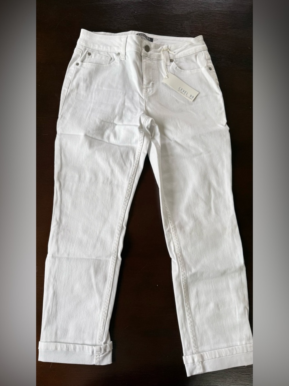 Level 99 White Straight-Leg Women's Jeans